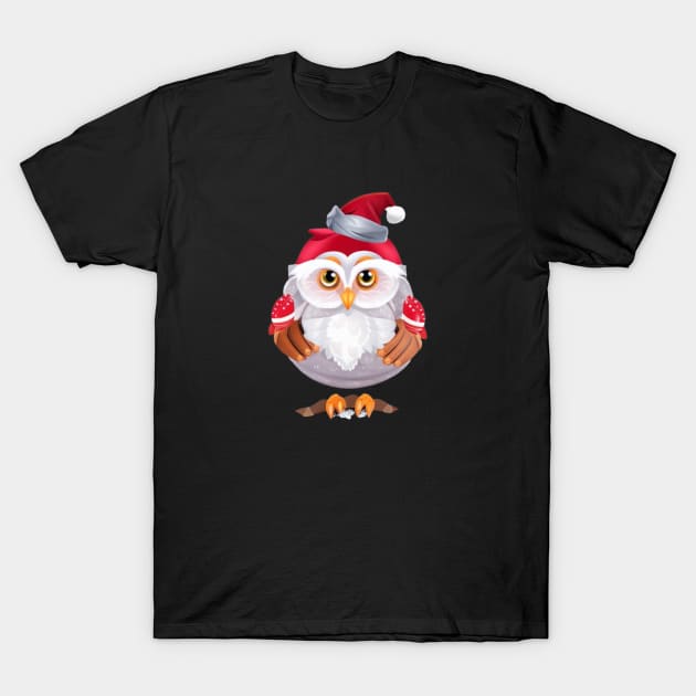 Funny santa owl T-Shirt by halazidan